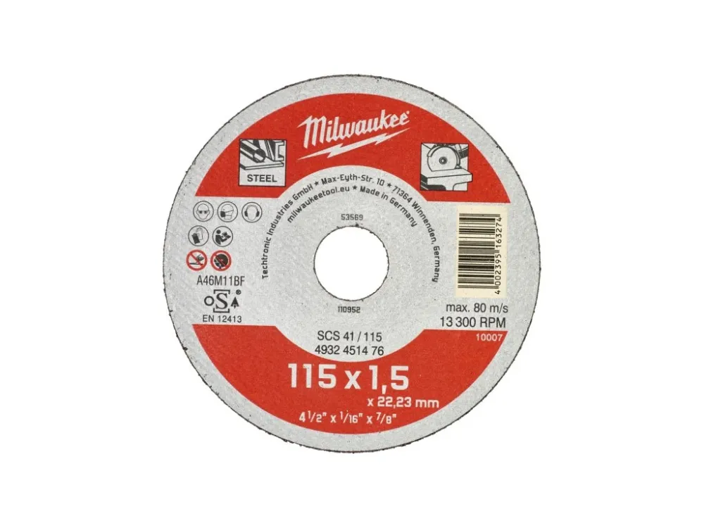 MILWAUKEE Řezný kotouč Contractor 115x1,5, 1ks Objednat Nyní