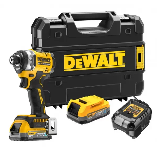 Odeslání Ihned Aku rázový utahovák DeWalt DCF860E2T POWERSTACK, 18V, 2x1,7Ah, kufr