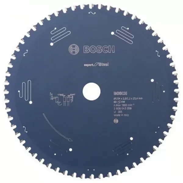 Cenová Bomba Kotouč pilový na kov Bosch, Expert for Steel 254 x 25,4 x 2,2 mm, 60
