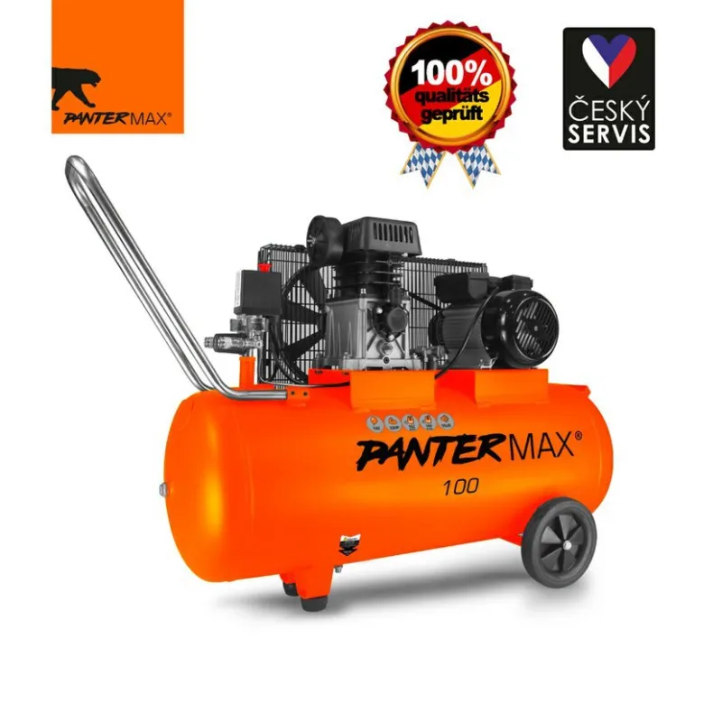 Tovární Cena PANTERMAX® AirFlow® 100 Kompresor olejový, zásobník 100l, 8Bar, 2,2kw, 1píst/řemen, 97dB, 950 ot./mi