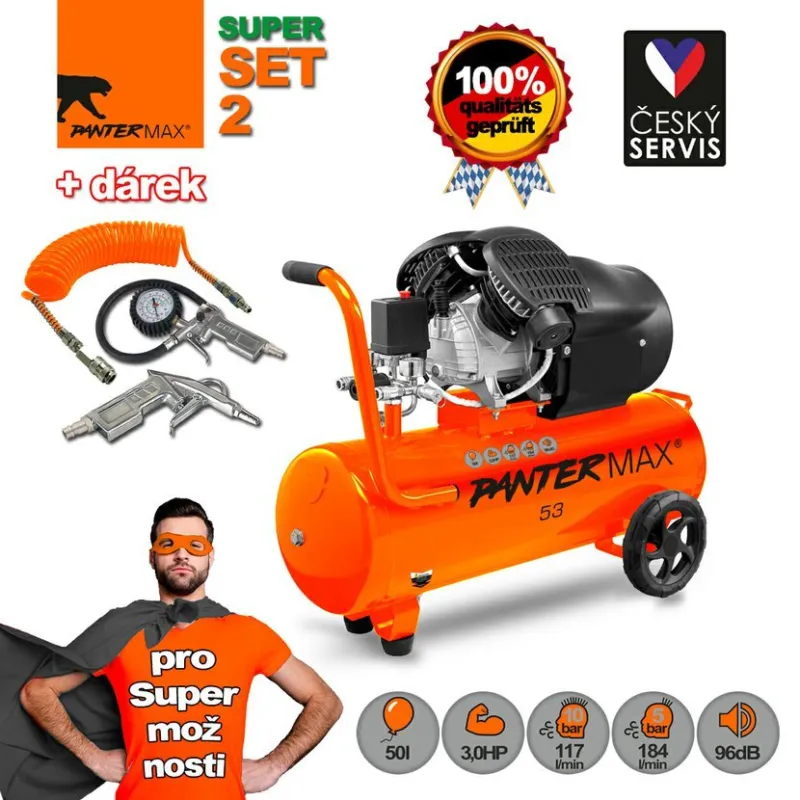 PANTERMAX® AirFlow® 53 Kompresor olejový, SET 2 Top Prodej