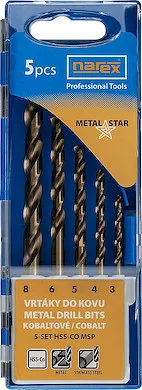 Koupit Online NAREX 65405604 Sada vrtáků do kovu 3-8mm 5% Cobalt (5ks) 5SET HSS-Co MSP(7916054)