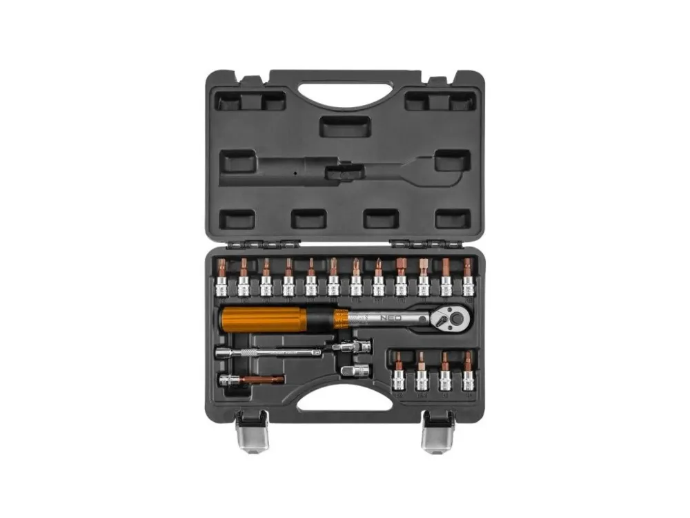 Akční Cena NEO TOOLS Sada momentového klíče a nástavců, 1/4", 21dílů, 08-821