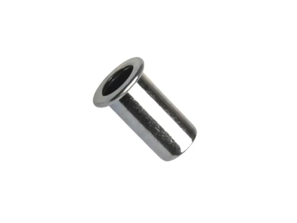 Nová Kolekce Matice nýtovací, plochá hlava, hladká, otevřená, ocel, zinek bílý, M5/0,25-3,0mm